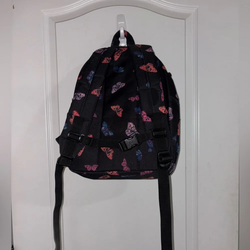 Herschel Supply Company Kids Backpack with Butterfly Design - Black and Pink